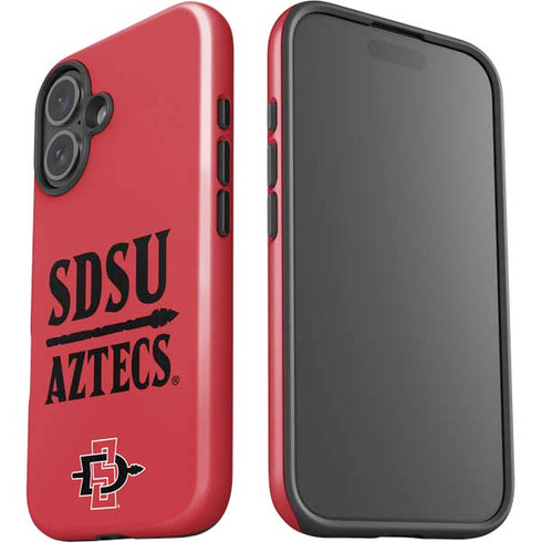 San Diego State University Aztecs Red iPhone 16 Plus Impact Case